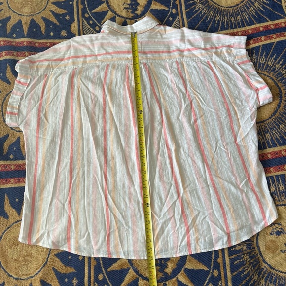 Terra & Sky Women’s Linen Plus Size Short-Sleeve Button-Front Camp Shirt Size 3X - Picture 7 of 8